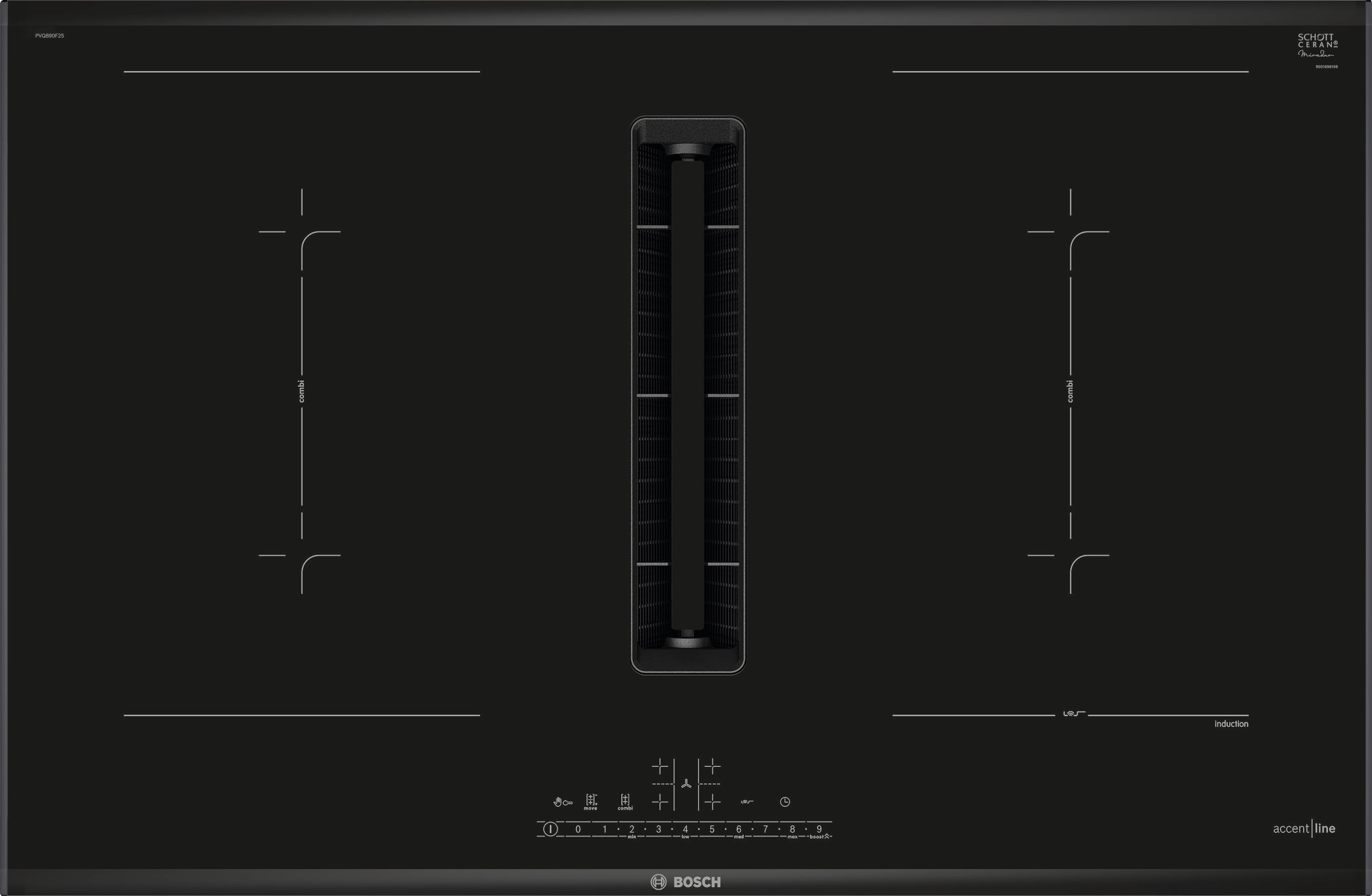 BOSCH Kochfeld mit integriertem Dunstabzug PVQ890F25E