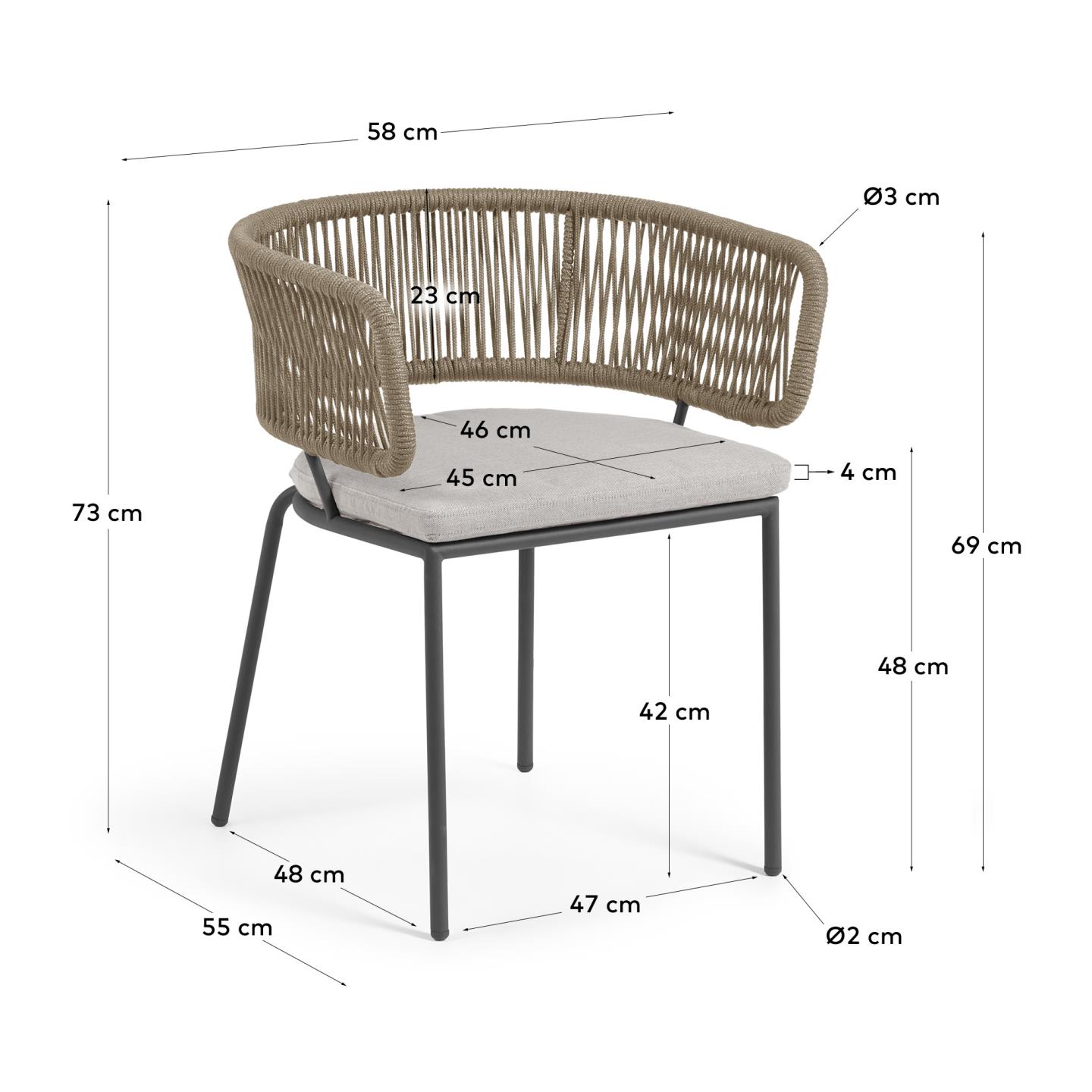 KAVE HOME Gartenstuhl NADIN