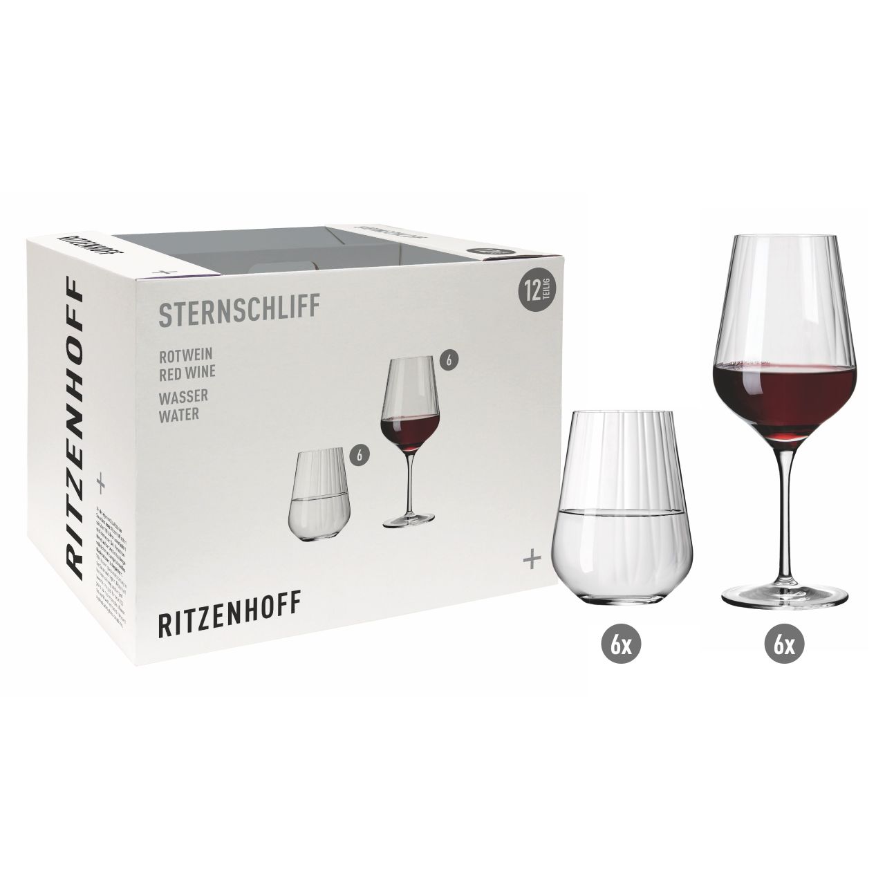 RITZENHOFF Rotwein- und Wasserglas-Set STERNSCHLIFF AURELIE